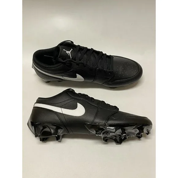 Nike Jordan 1 Low TD Football Cleats Black FJ6245-001 Men's Size 14 US